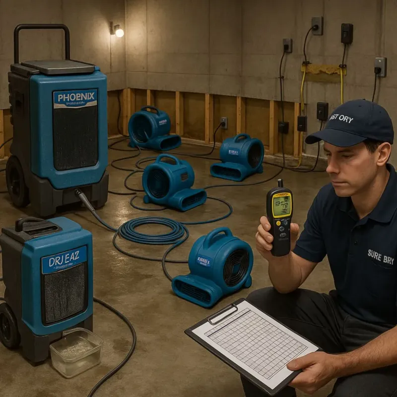 Structural Drying and Dehumidification process in Lost Hills, CA